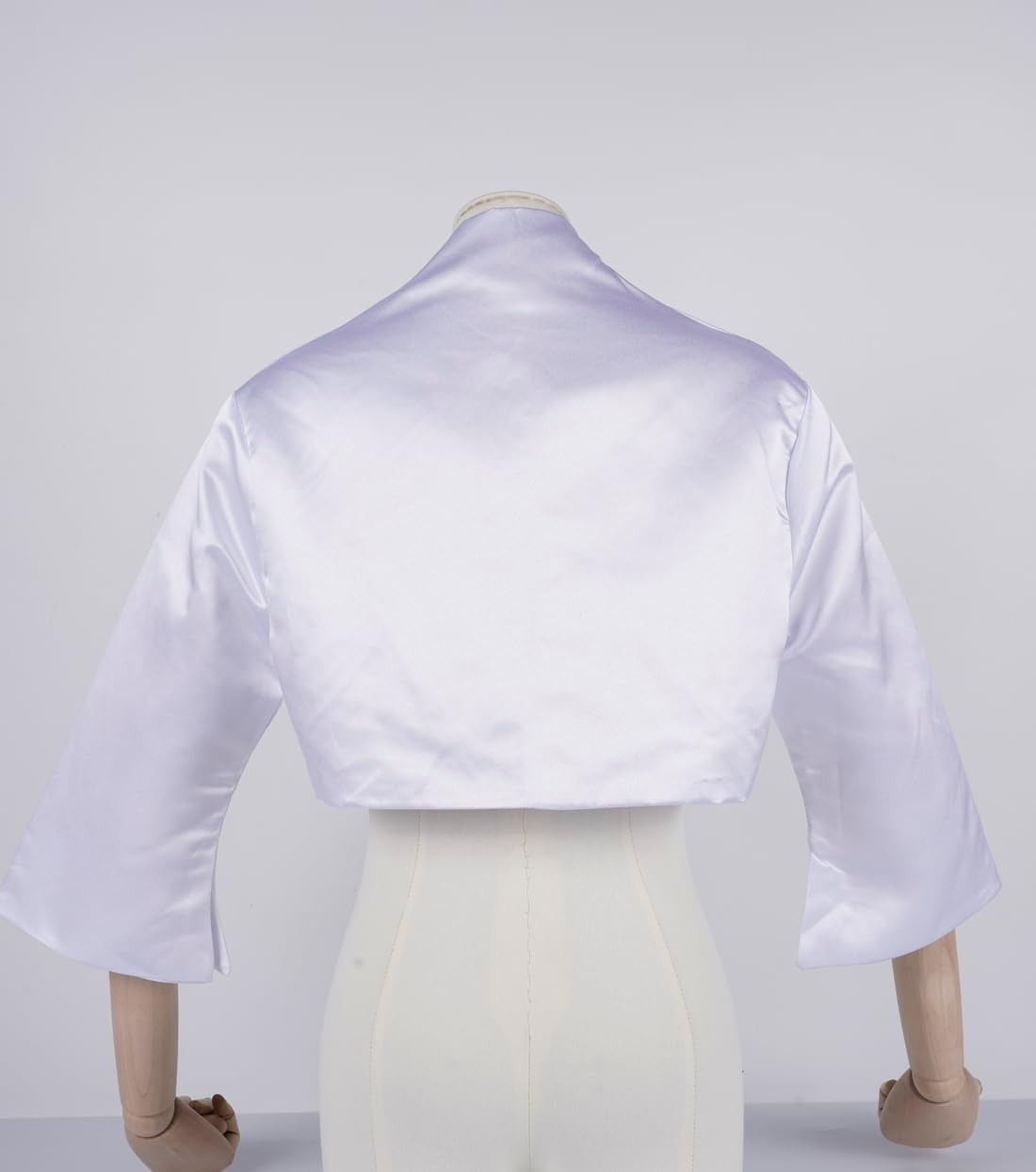Fitted Wrap Bolero Style Bridal Wedding Satin with 3/4 Sleeve