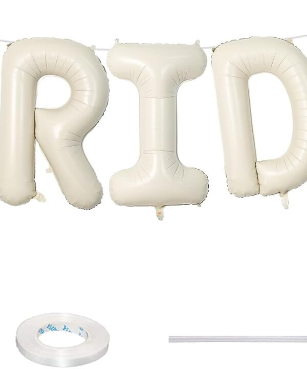 40 Inch Beige BRIDE Balloons Bachelorette for Bridal Shower, Cream White Sand Bride Mylar Foil Banner Letter Sign, Bridal Balloon Banner for Wedding Engagement Bride To Be Party Favors Decorations