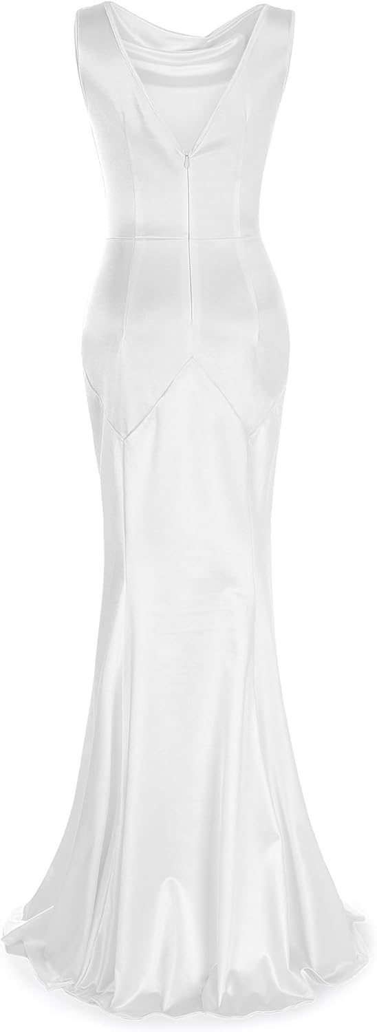 MUXXN Womens 30s Brief Elegant Mermaid Sleeveless Gowns Formal Evening Dress