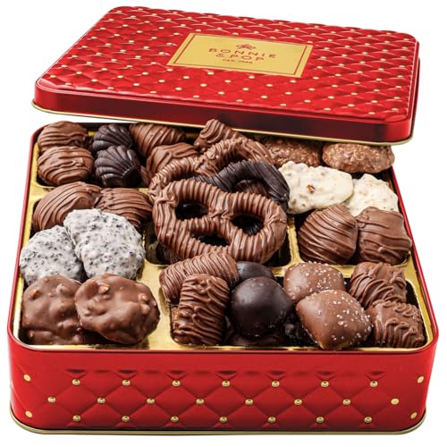 Chocolate Gift Basket – Gourmet Holiday Snack Gift Box Idea in Keepsake Tin – Men, Women, Corporate, Food Set- Bonnie and Pop