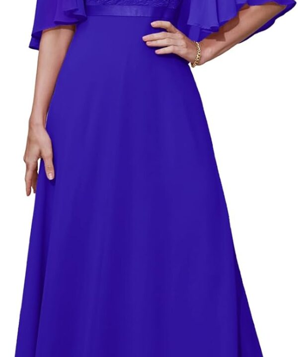 DRESSTELLS Formal Wedding Guest Dresses, 2025 Fall Bridesmaid Party Cocktail Evening Long Prom Lace Dress