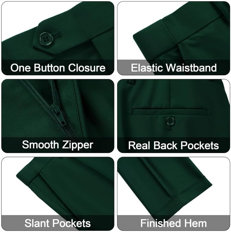 MAGE MALE Mens 3 Piece Suit One Button Slim Fit Formal Wedding Prom Tuxedo Suits Party Dinner Blazer Vest Pants Set