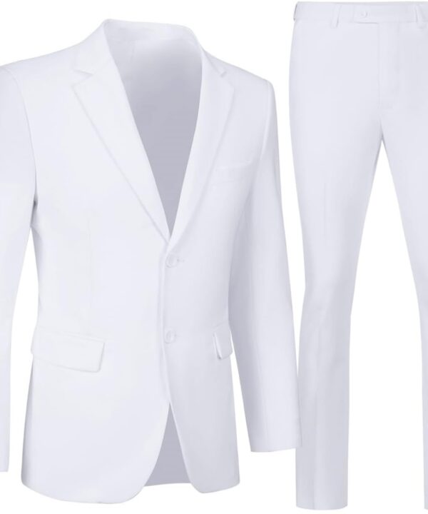 Mens Suit 2 Pieces Suits for Men Slim Fit Blazer Wedding Prom Tuxedo Suit Jacket Pants Set