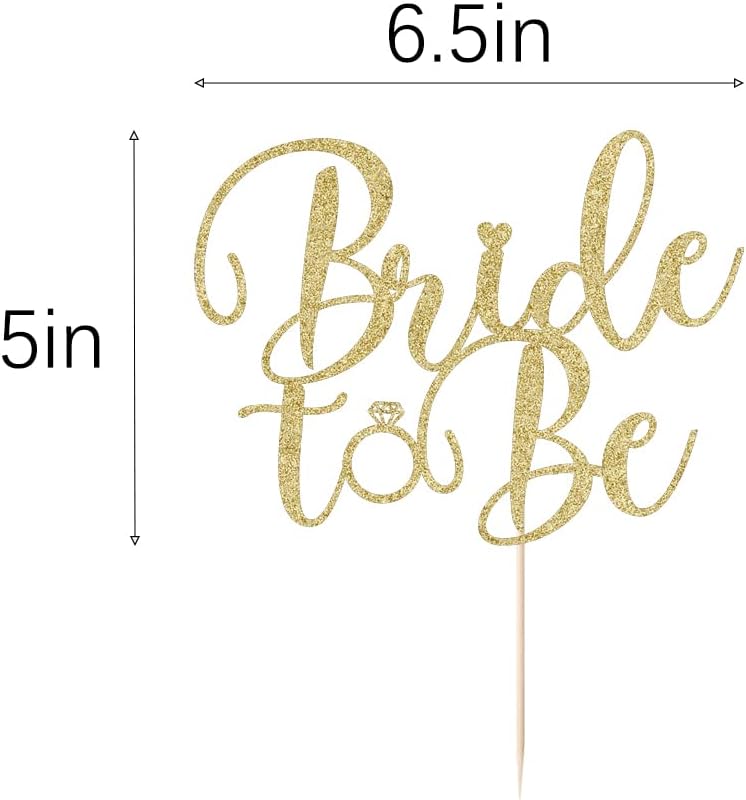 Glitter Bride to Be Cake Topper – Bridal Shower Cake Topper,for Wedding Shower;Engagement;Bachelorette;Hen Party Decorations (golden)