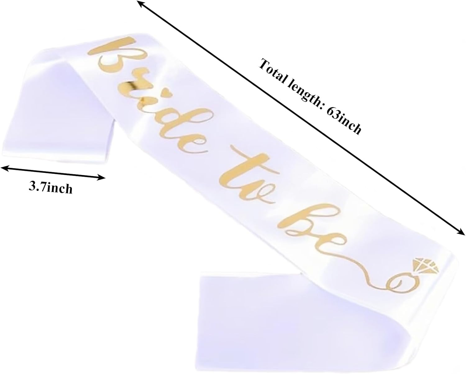Luwigs Bride to Be Sash for Bridal Shower Bachelorette Party Wedding Engagement Party Favors Gift White Satin Sash with Rose Gold Foil Lettering