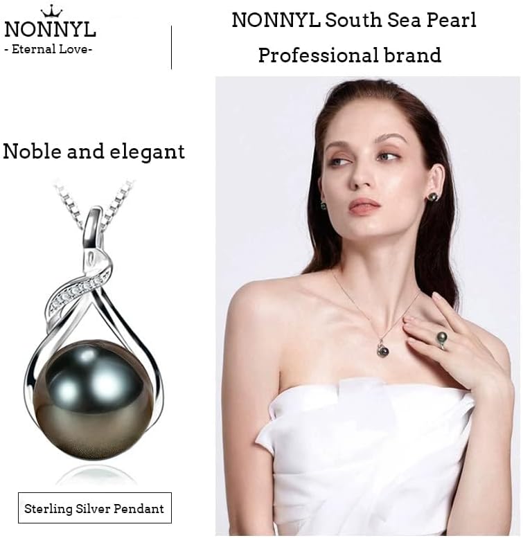 Gifts for Women Wife-Tahitian-Black-Pearl-Necklace-Gift for Wife Wedding Birthday Anniversary Jewelry-Mom Girlfriend Her Mothers Day Gifts for Mom Women Valentines Christmas Day