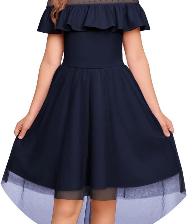 GRACE KARIN Girls Wedding Party Formal Dress Junior Bridemaid Dresses for Teens Tulle High Low Dress Size 7-14