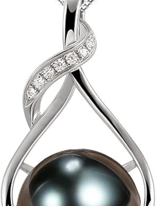 Gifts for Women Wife-Tahitian-Black-Pearl-Necklace-Gift for Wife Wedding Birthday Anniversary Jewelry-Mom Girlfriend Her Mothers Day Gifts for Mom Women Valentines Christmas Day