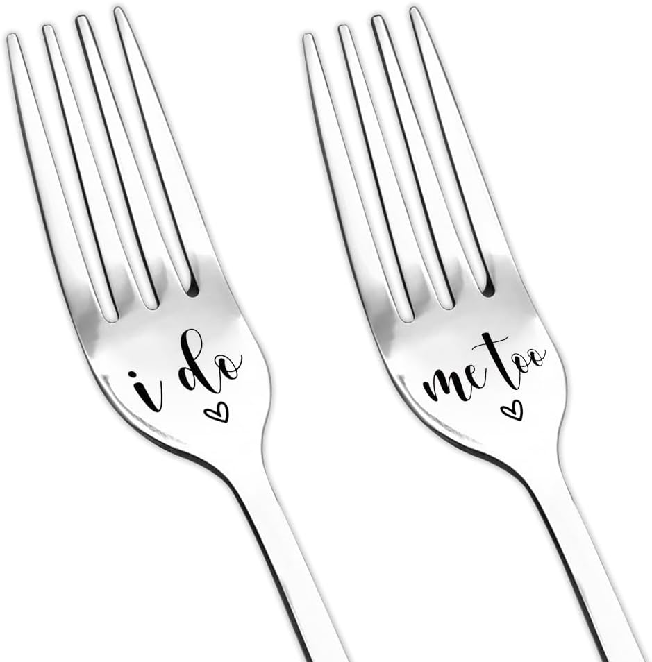 Bride and Groom Fork Gifts for Bridal Shower Gifts for Daughter Bride to Be Unique Marriage Gifts for Couples Wedding Engagament Gifts for Best Friend Sister Couples Newly Engaged