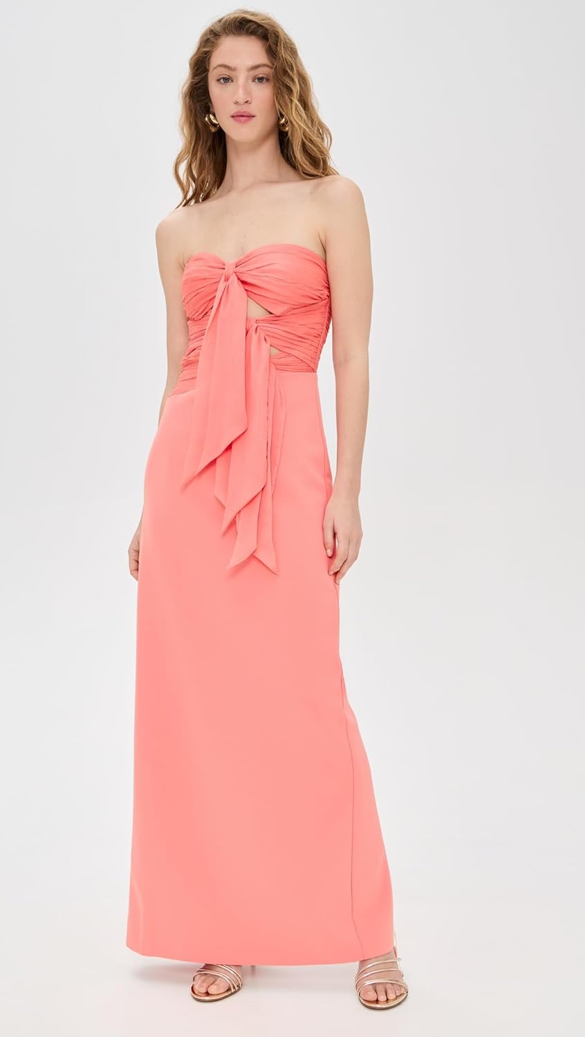 Pandora Systems Womens Diana Cutout Bow Combo Gown