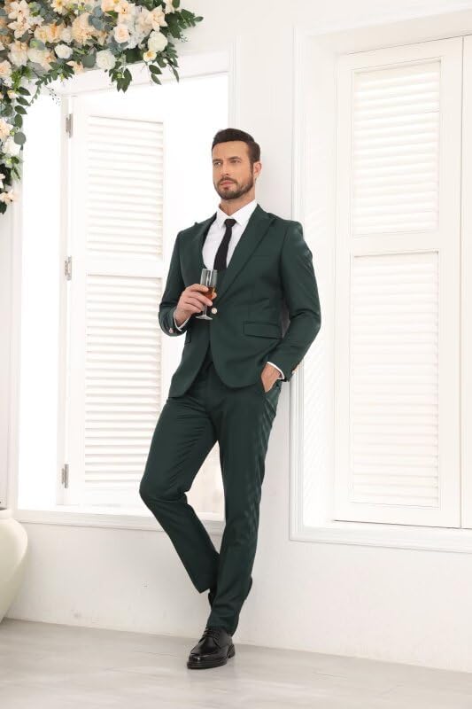 Wangyue Mens Suits 3 Piece Slim Fit Suits for Men Double Breasted Suit Men Business Wedding Prom Tuxedo Suit
