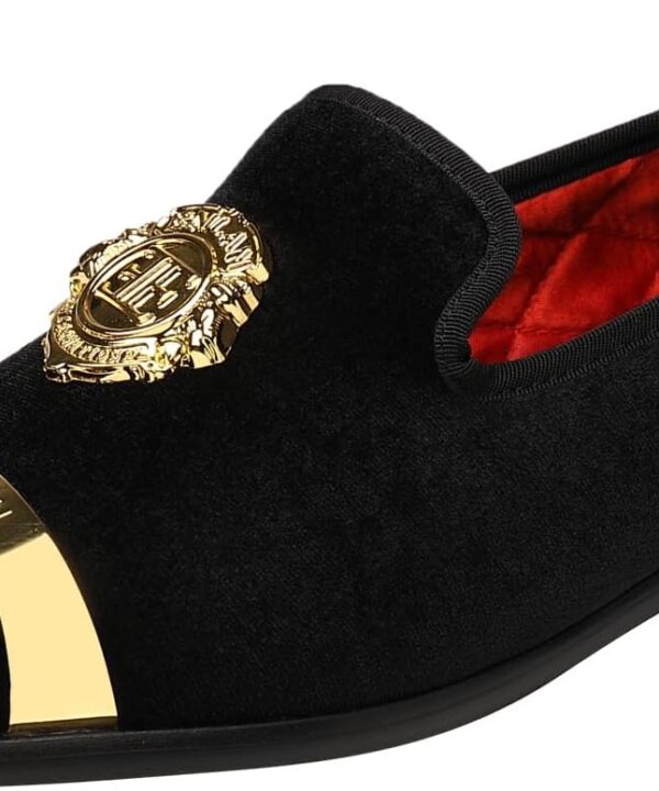 ELANROMAN Men's Velvet Loafers Dress Fashion Wedding Party Prom Shoes