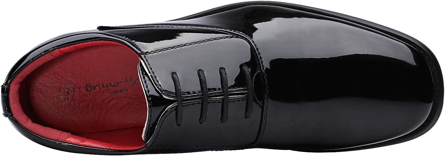 Bruno Marc Mens Faux Patent Leather Tuxedo Derby Dress Shoes Classic Lace-up Formal Oxford