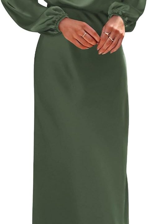 BTFBM Womens Mock Neck Satin Dress Spring Summer 2026 Long Sleeve Lightweight Formal Wedding Party Maxi Cocktail Dresses