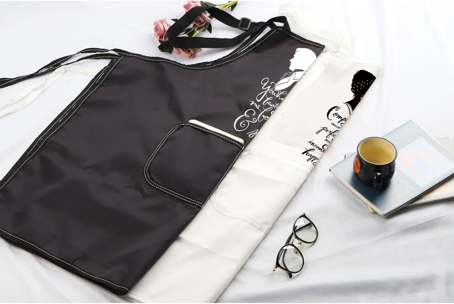 MBMSO Pride Prejudice Gift Darcy and Elizabeth Couples Kitchen Aprons Matching Wedding Gift for His Hers Aprons Mr Mrs Aprons