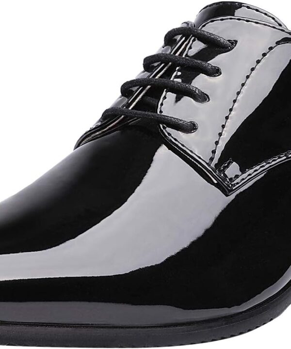 Bruno Marc Men's Faux Patent Leather Tuxedo Dress Shoes Classic Lace-up Formal Oxford