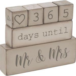 Ganz 6 Piece Wooden Block Wedding Day Countdown Calendar