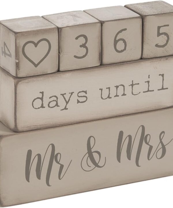 Ganz 6 Piece Wooden Block Wedding Day Countdown Calendar