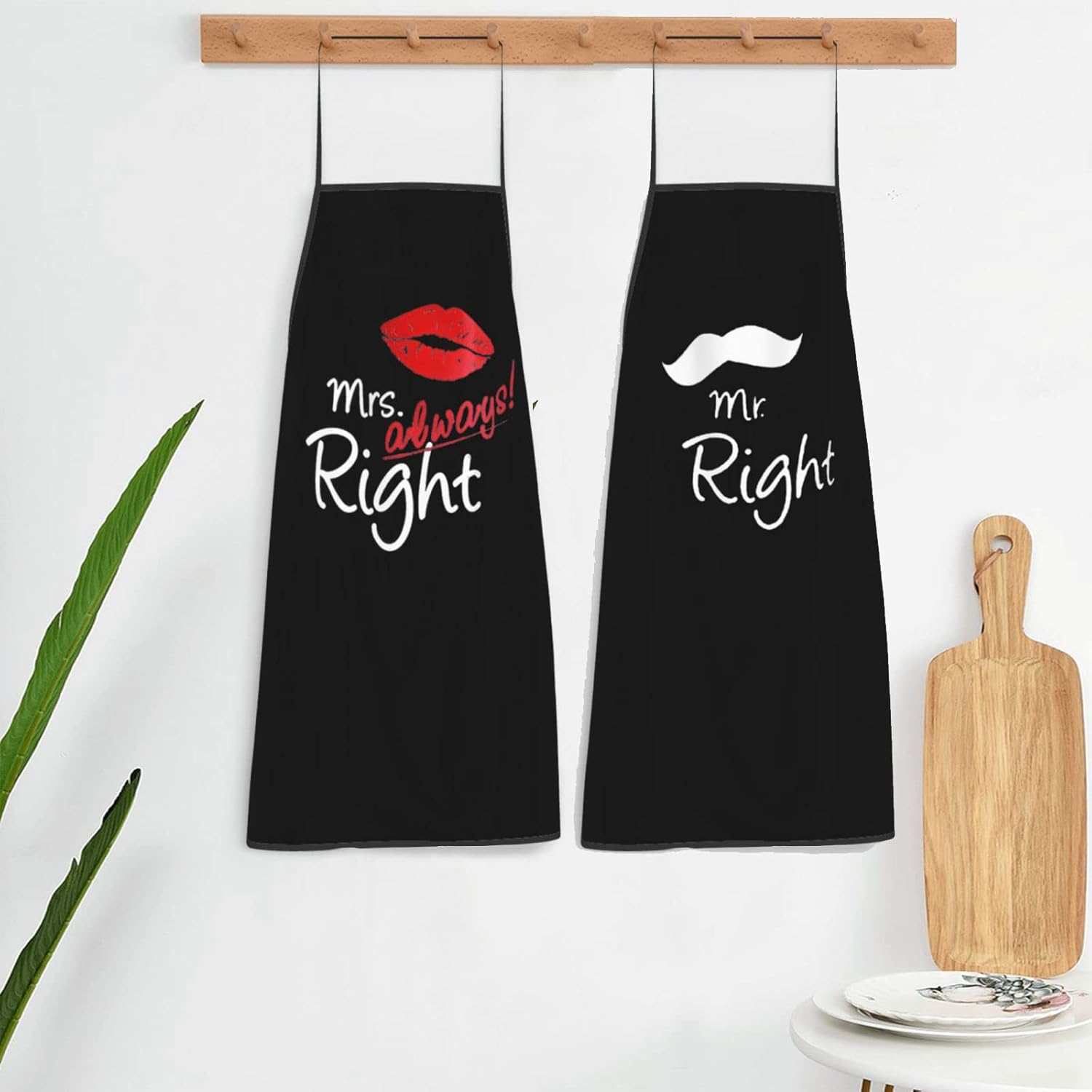 Mr Mrs Aprons for Cooking Women Mens Apron Couple Gifts for Anniversary, Fathers Day, Birthday, Wedding Gifts for Couples,His Hers Gifts,Bridal Shower Engagement Gifts