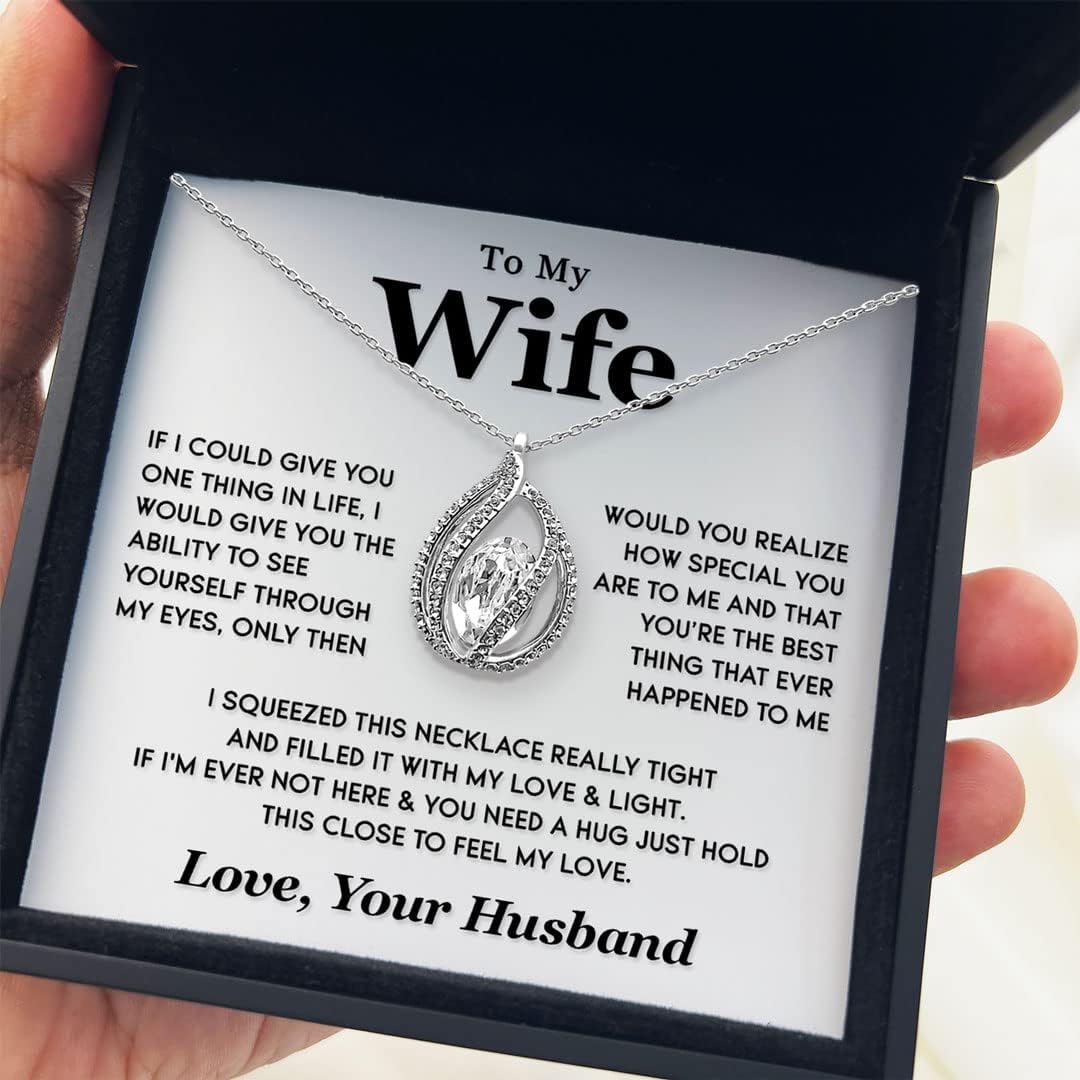 TRYNDI To My Wife Necklace from Husband – Soulmate, Girlfriend, Fiance Gift for Anniversary, Birthday, Christmas, Valentines Day, Mothers Day – Romantic Wife Christmas Gift ideas