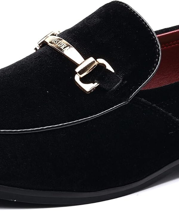 COSIDRAM Mens Dress Shoes Loafers Business Classic Suede Luxury Copper Chain Party Wedding Moccasins for Male