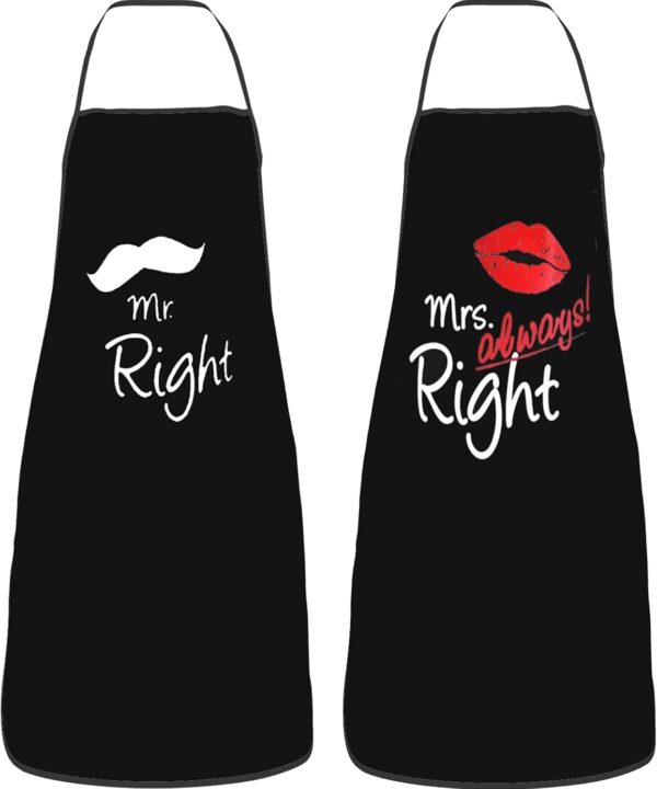 Mr Mrs Aprons for Cooking Women Mens Apron Couple Gifts for Anniversary, Fathers Day, Birthday, Wedding Gifts for Couples,His Hers Gifts,Bridal Shower Engagement Gifts