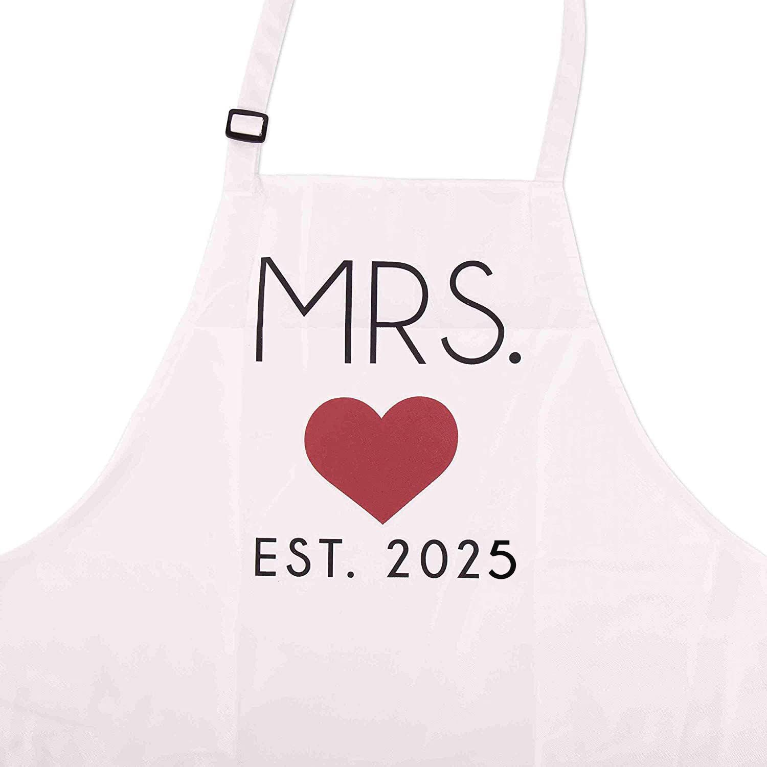 GSM Brands Mr. and Mrs. Couples Kitchen Aprons (2-Piece Set) Cute Cooking Bibs for Newlyweds