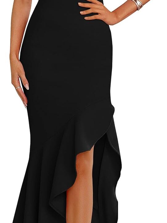 PRETTYGARDEN Wedding Guest Dresses for Women 2026 Summer Formal Gala Maxi Dress Ruffle Mermaid Cocktail Long Dresses