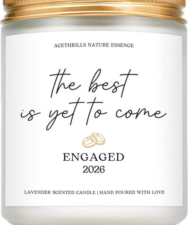 AceThrills Bridal Shower Gifts for Bride to Be Gift, Engagement Gifts for Couples, Wedding Gift - 7 Oz Lavender Scented Candles (The Best is Yet to Come)