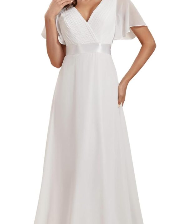 Ever-Pretty Women's Formal Mother of Bride Dresses Short Sleeve Chiffon Empire Waist Floor Length Bridesmaid Dress 09890