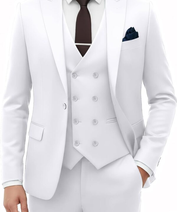Suit for Men Wedding Slim Fit 3 Piece Set Blazer Jacket Vest Pants Tuxedo Suits for Groomsmen Business Prom Party Sport Coat