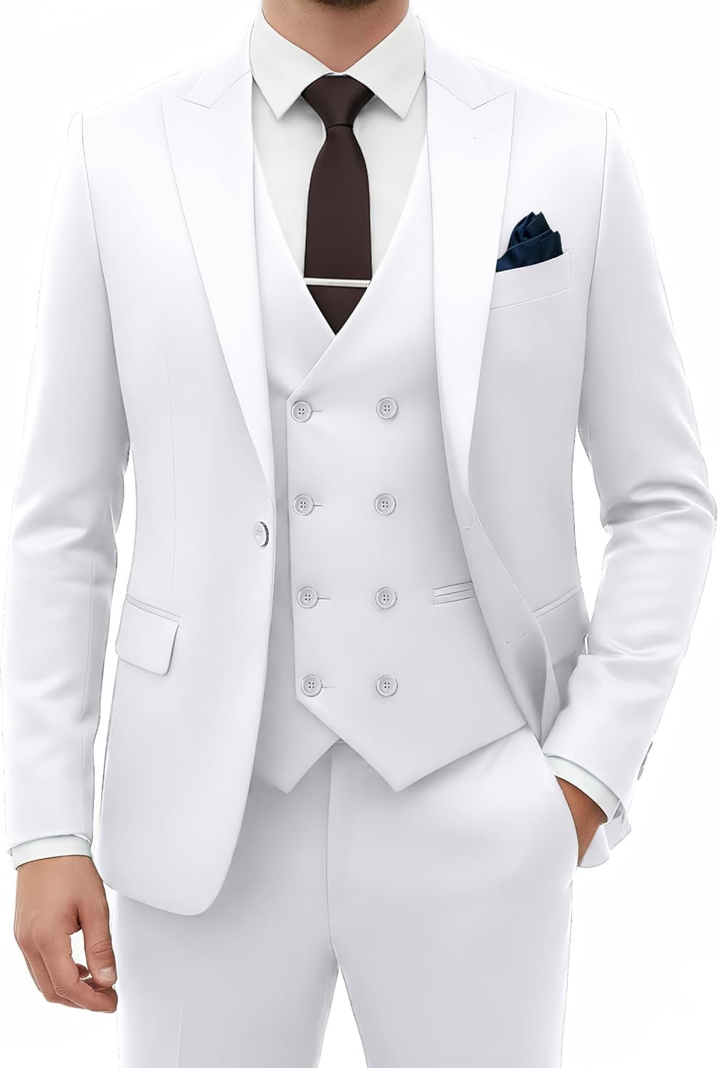 Suit for Men Wedding Slim Fit 3 Piece Set Blazer Jacket Vest Pants Tuxedo Suits for Groomsmen Business Prom Party Sport Coat