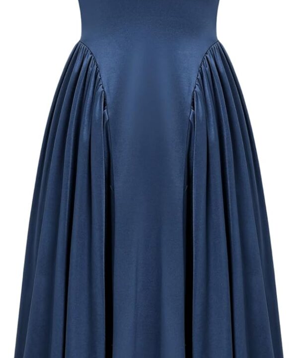 ZAFUL Women's Satin Cocktail Dresses for Wedding Guest, Semi Formal Sleeveless Midi Modest Dress Party Evening Gowns