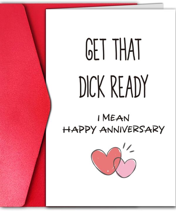 Hilarious Anniversary Card for Husband, Happy Anniversary Card Gift, One Year Cardstock for Boyfriend, (Get that Ready)