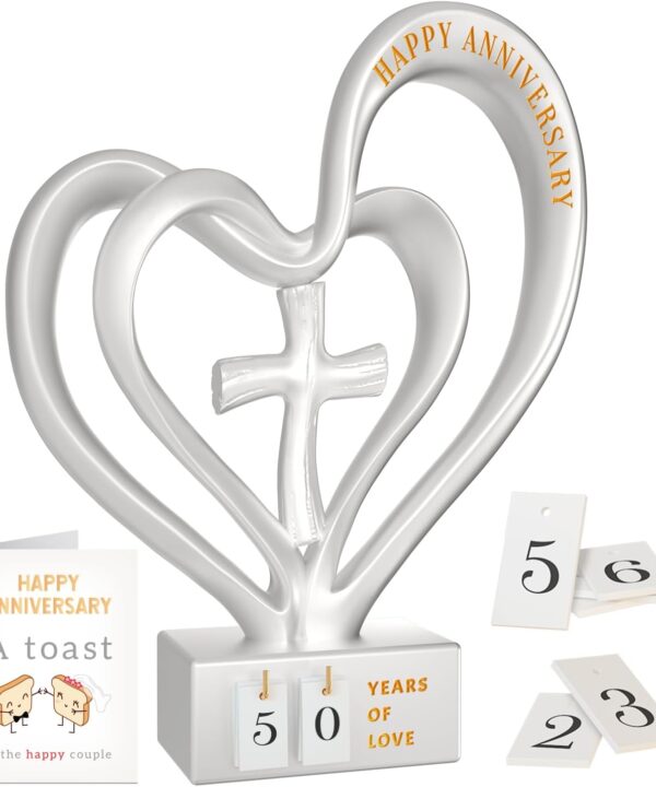 Wedding Anniversary Heart Sculpture Gifts Best for Couple Parents Wife Husband Unique 10th 25th 50th Anniversary Wedding Gift Ideas