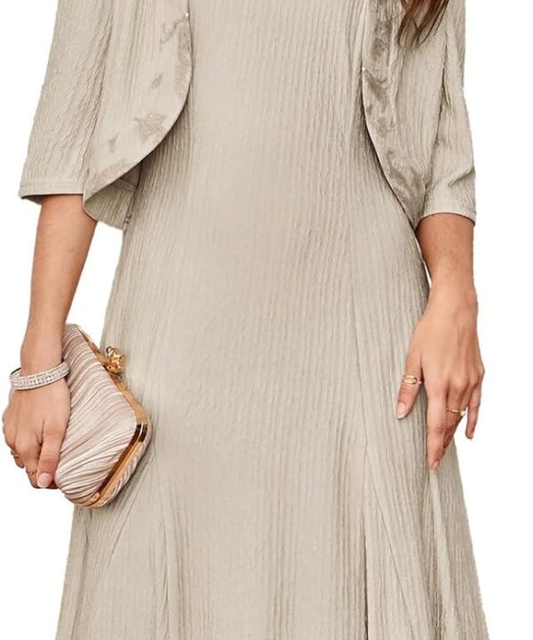 GRACE KARIN Grandma of The Bridal Dress,Weddings Cocktail Evening Dresse for Women, Lace Sequins Midi Dresses with Jackets