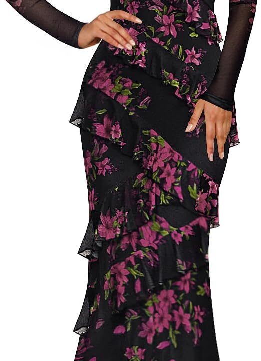 ZESICA Women's Fall Floral Long Sleeve Maxi Dress 2026 Boho Bodycon V Neck Ruffle Wedding Party Long Dresses