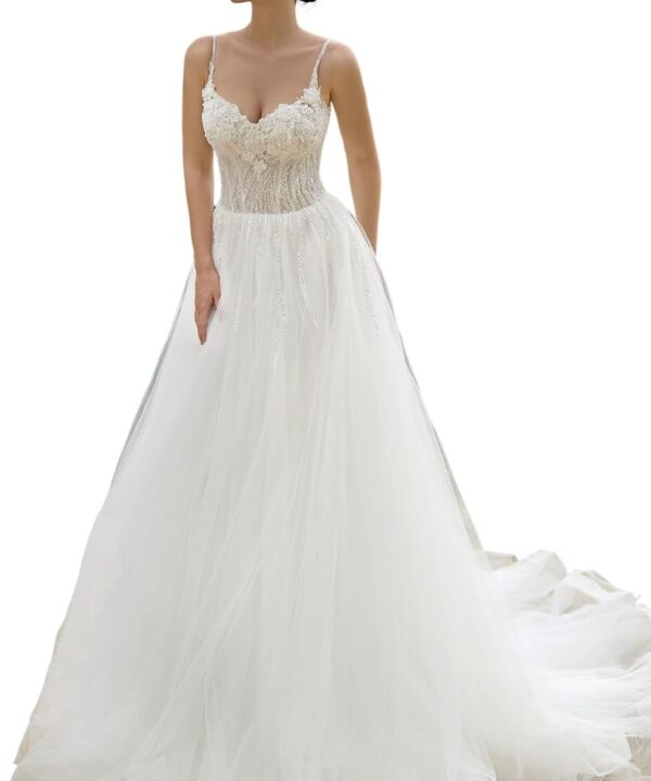 Sandi A-line Sweetheart Milk Wedding dress
