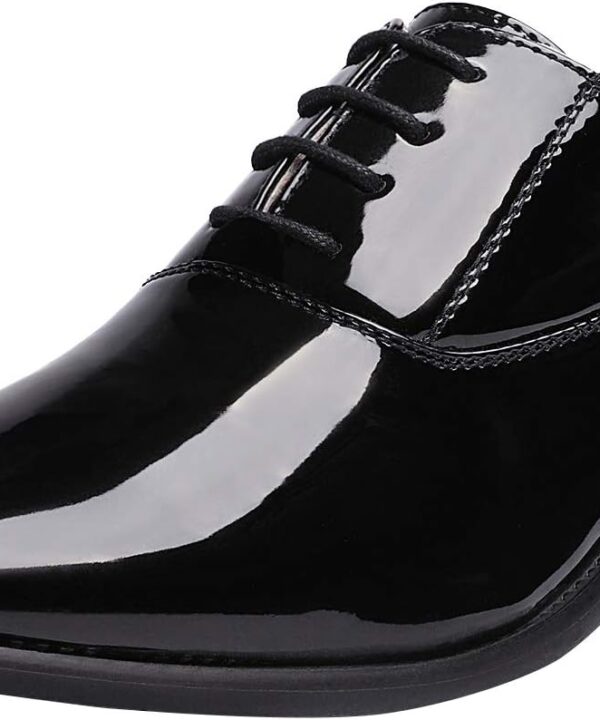 Bruno Marc Men's Faux Patent Leather Tuxedo Derby Dress Shoes Classic Lace-up Formal Oxford