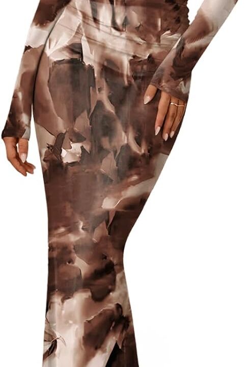 LILLUSORY Off The Shoulder Bodycon Floral Dress 2026 Fall Long Sleeve Maxi Wedding Guest Cocktail Going Out Club Dresses