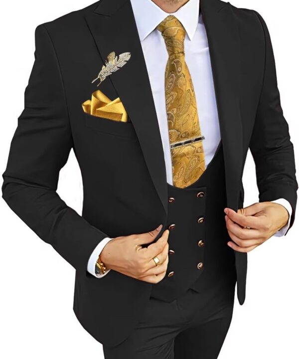 Wangyue 3 Piece Men's Suits Slim Fit Suits for Men Wedding Prom Tuxedo Suits Formal Business