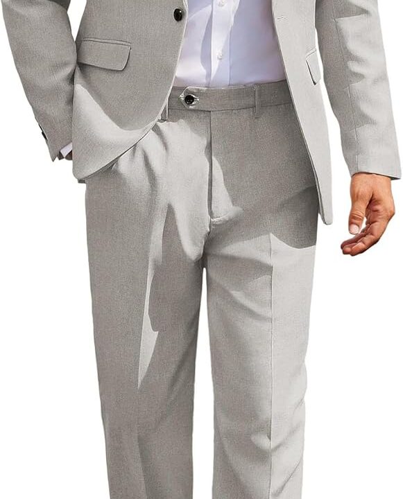 COOFANDY Men Suits Classic Fit 2 Piece Suit Set One Button Casual Blazer Wedding Bussiness Suit Separates