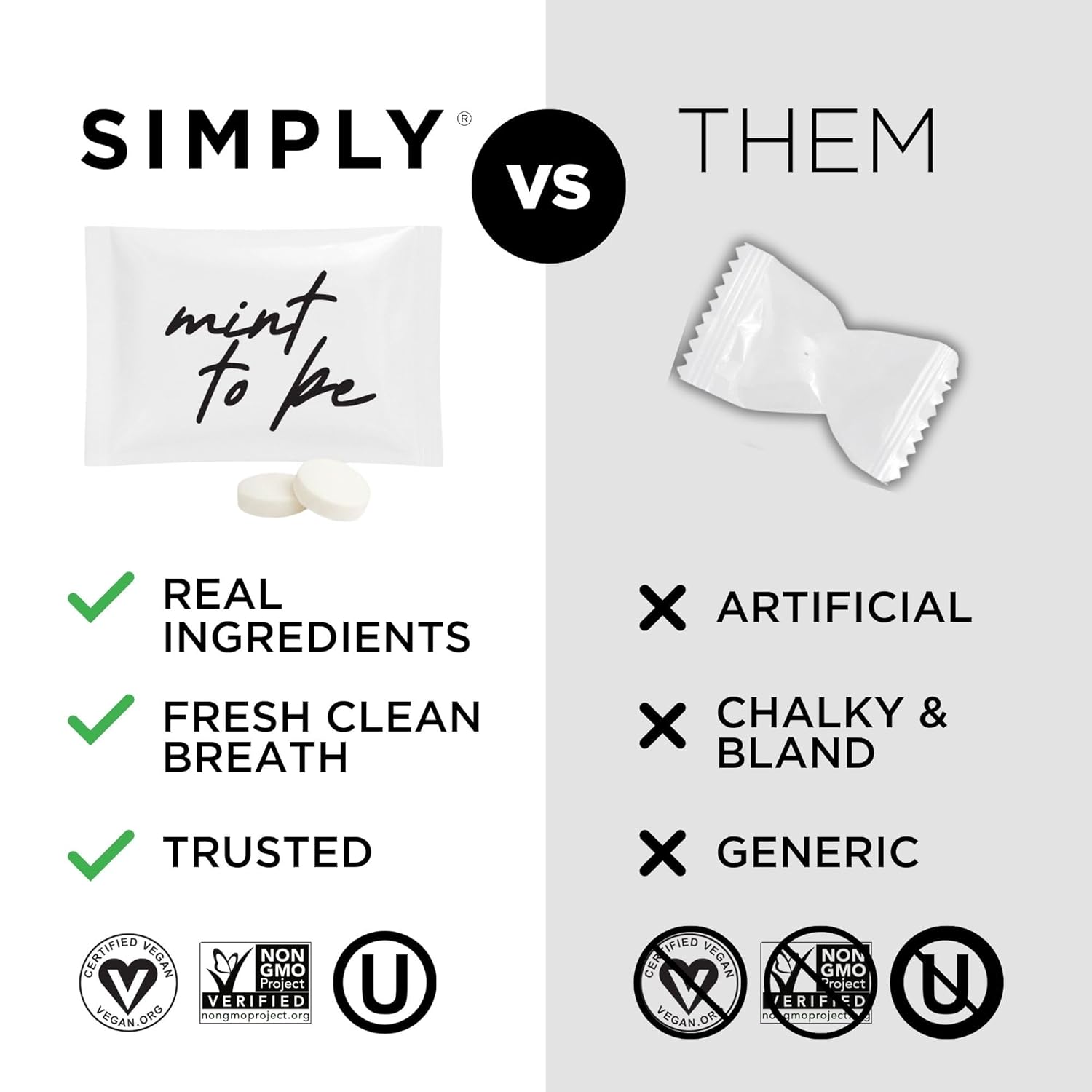 SIMPLY Peppermint Mint to Be Individually Wrapped Breath Mints in Bulk, 50 Packets (2 per Packet) | Wedding, Bridal Shower, Bachelorette, Party Favors