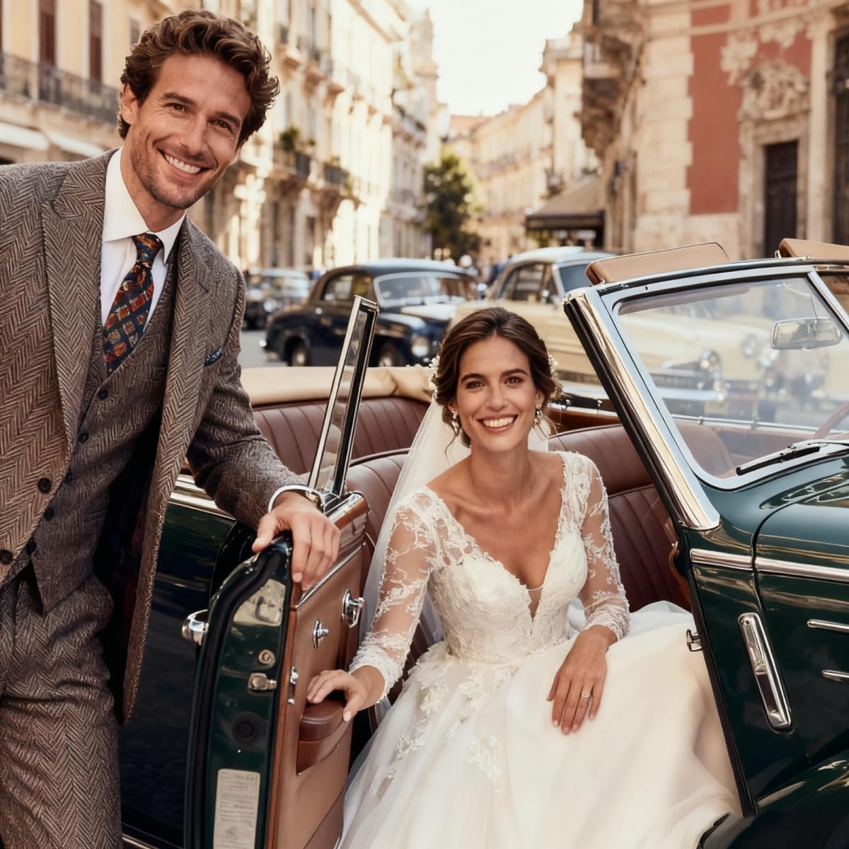 Retro Men Suit 3 Piece Tweed Herringbone Mens Suits Wool Jacket Tuxedos Wedding Grooms Blazer Vest Pants Set Prom