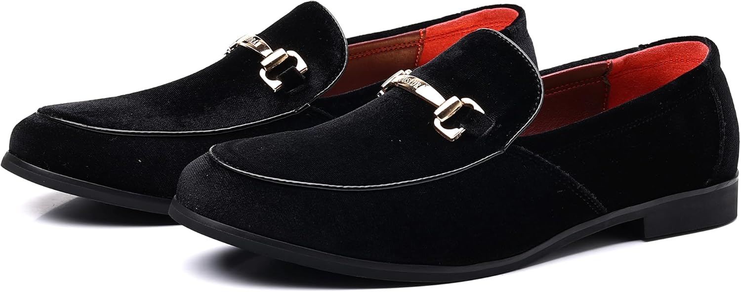 COSIDRAM Mens Dress Shoes Loafers Business Classic Suede Luxury Copper Chain Party Wedding Moccasins for Male