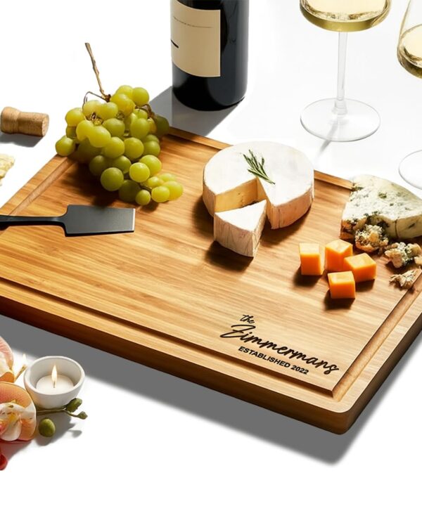 Personalized Cutting Board, Custom Bamboo Engraved Charcuterie Boards - Best Present for Wedding, Bridal Shower, Engagement, Anniversary, Housewarming, Gift Idea for Couples Bride, Parent, Family