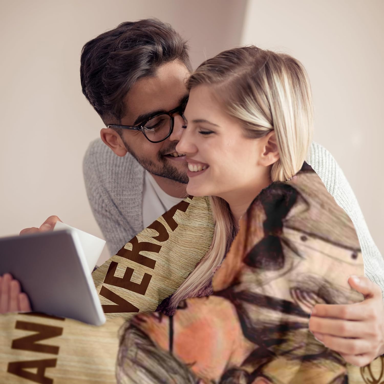 Wedding Anniversary Blanket Gifts for Men Women Him Her Wife Husband, Romantic Anniversary Marriage Gift for Couple Parents Girlfriend Boyfriend, Happy Anniversary Decorations Blanket 60X50