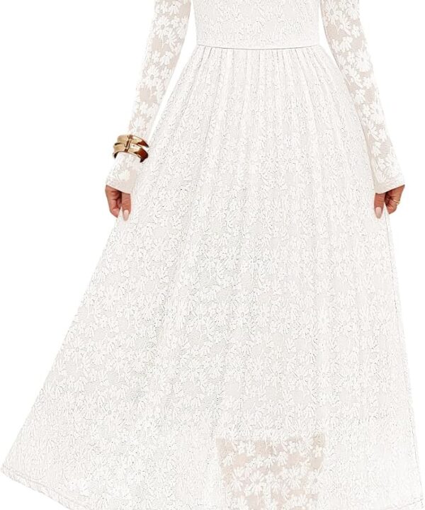 MEROKEETY Women's 2025 Fall Long Sleeve Floral Midi Dress Off Shoulder Wedding Guest Formal Long Flowy Dresses