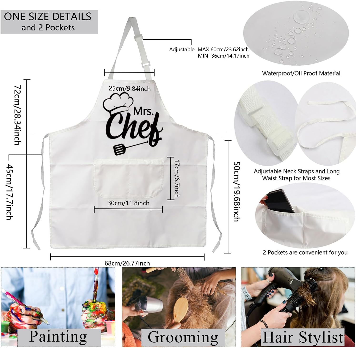 MBMSO Mr and Mrs Chef Aprons Set for Couples Cooking Matching His and Hers Kitchen Apron Couple Chefs Wedding Engagement Gift