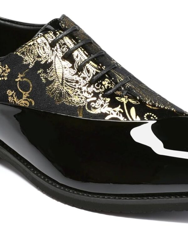 AUSTIN MILL Mens Dress Shoes Patent Velvet Pointed Toe Oxford Lace-Up Business Casual Wedding Party Shoe